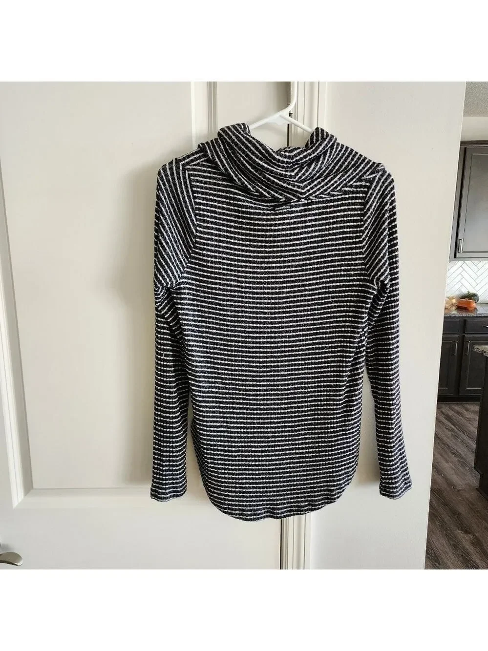 Lucky Brand Black Stripe Cowl Neck Pullover